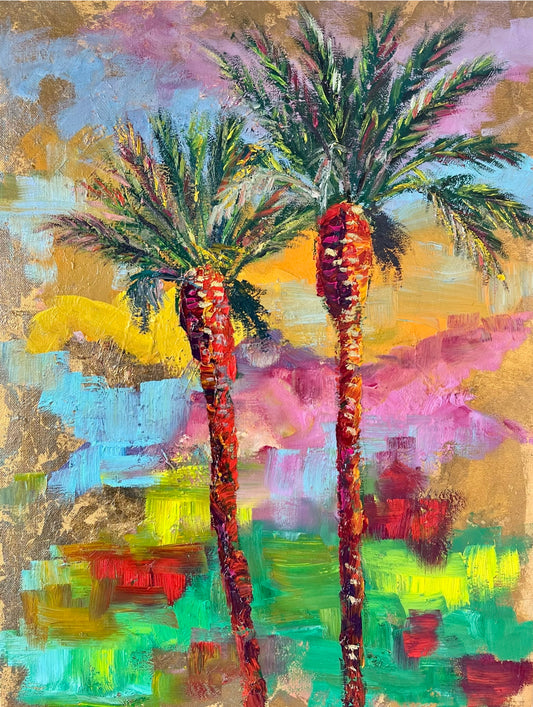 Under the shades of palm trees